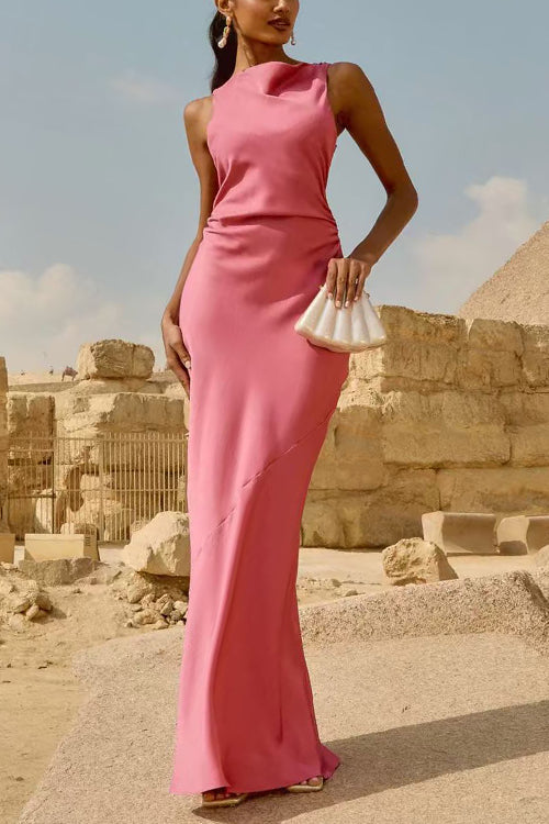 Sleeveless Back Criss Cross Maxi Dress