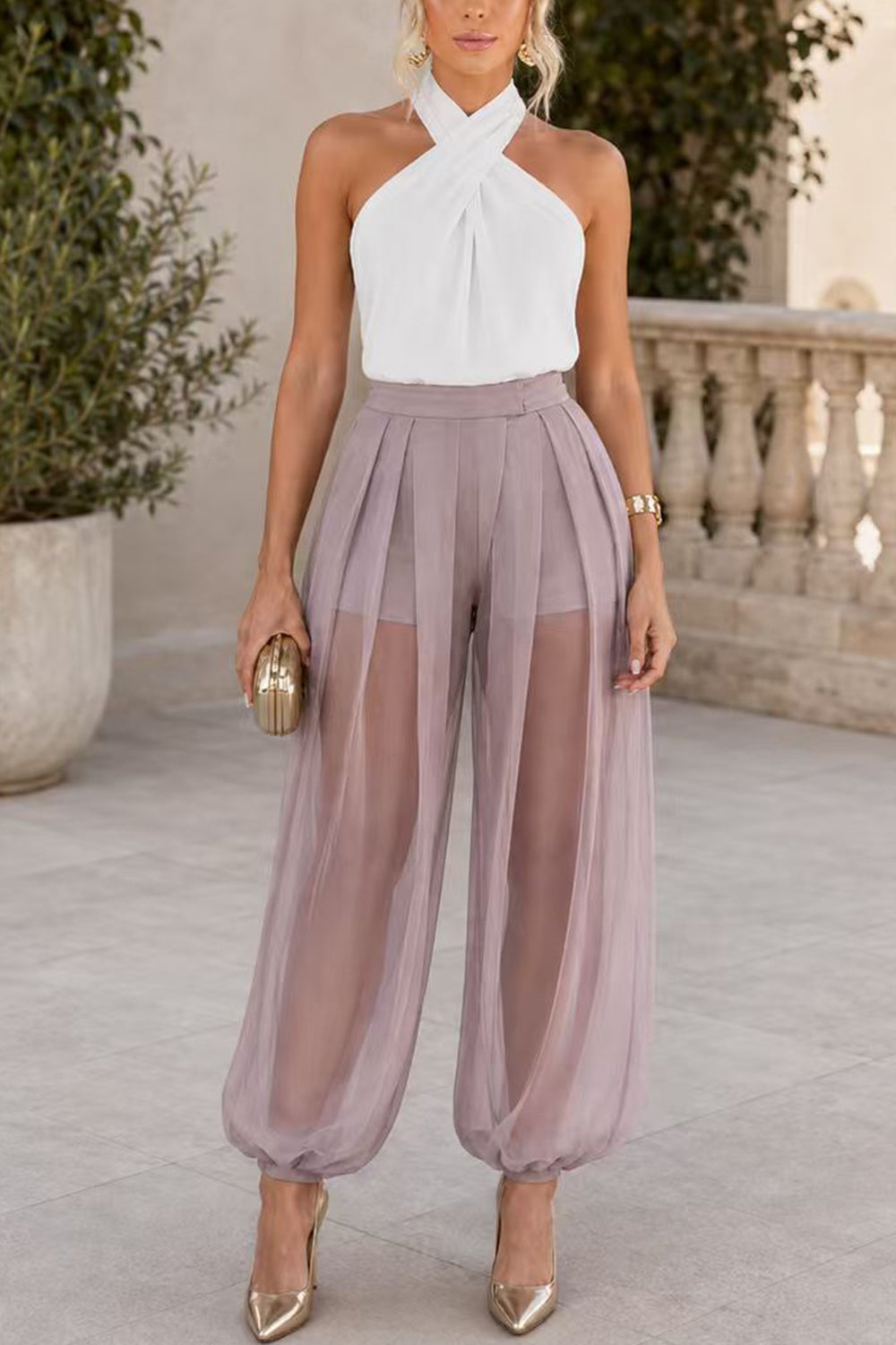 High Waist Perspective Balloon Pants