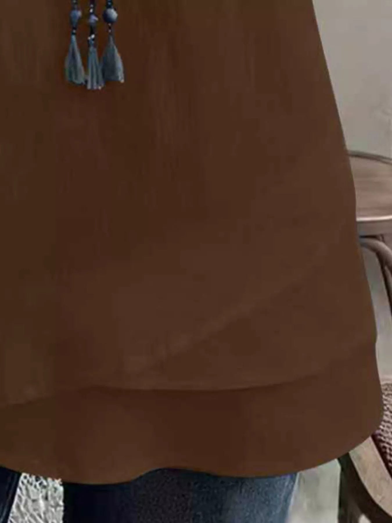 Notched Short Sleeve Blouse