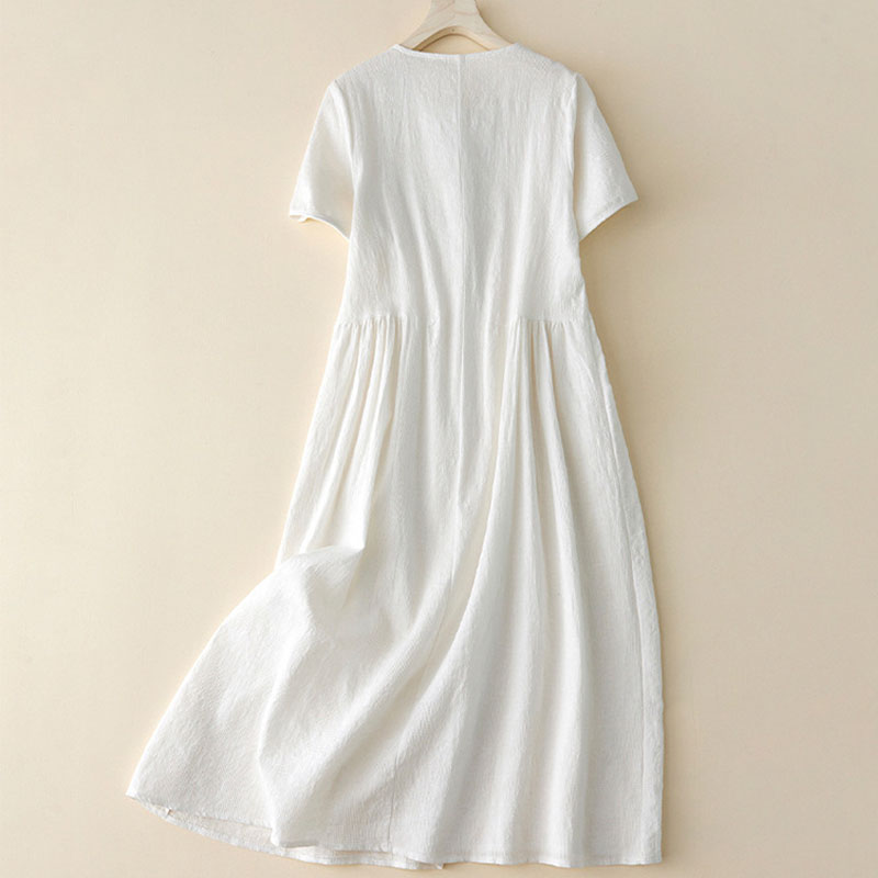 DresSummer Jacquard Cotton Linen Dress