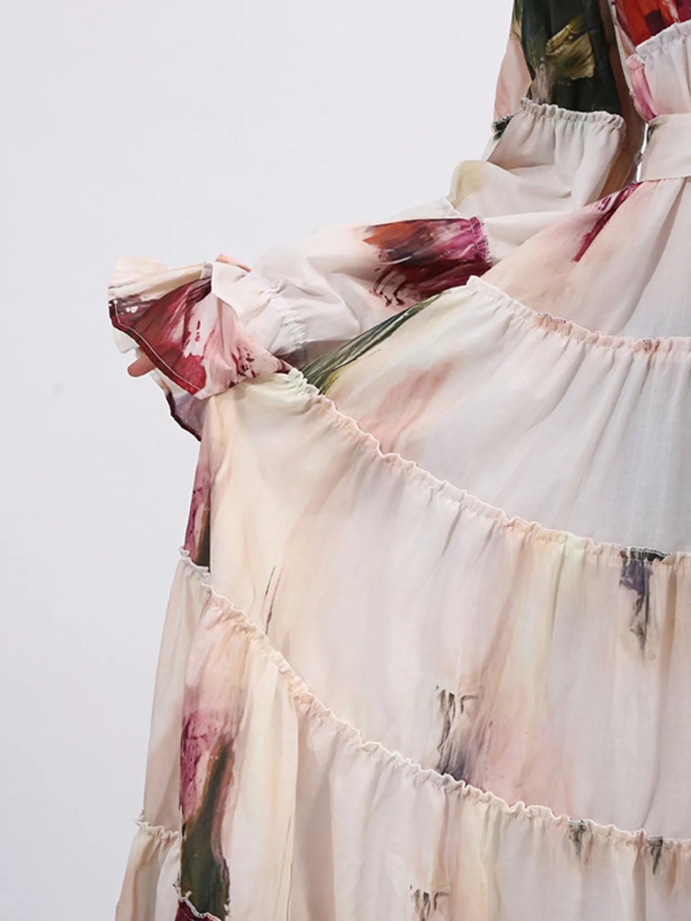 Tiered Tie Waist Maxi Dress