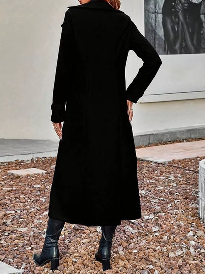 Full Size Double-Breasted Longline Trench Coat Plus Size
