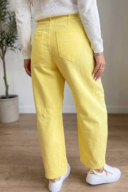 Wide-Leg Drawstring Jeans