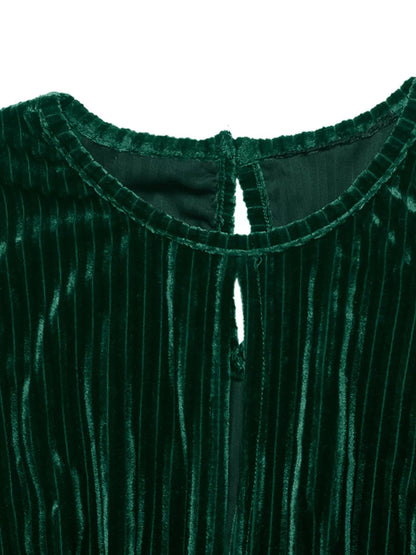 Ribbed Keyhole Long Sleeve Mini Dress