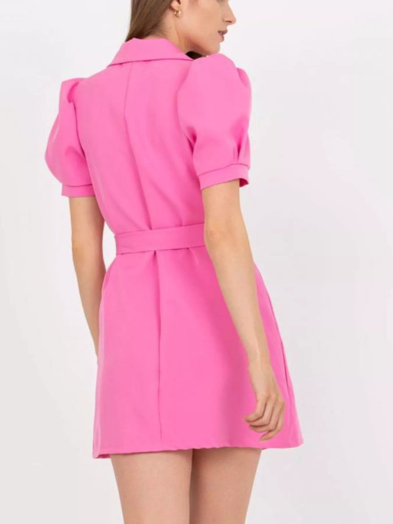 Blazer Style Tie Waist Mini Dress