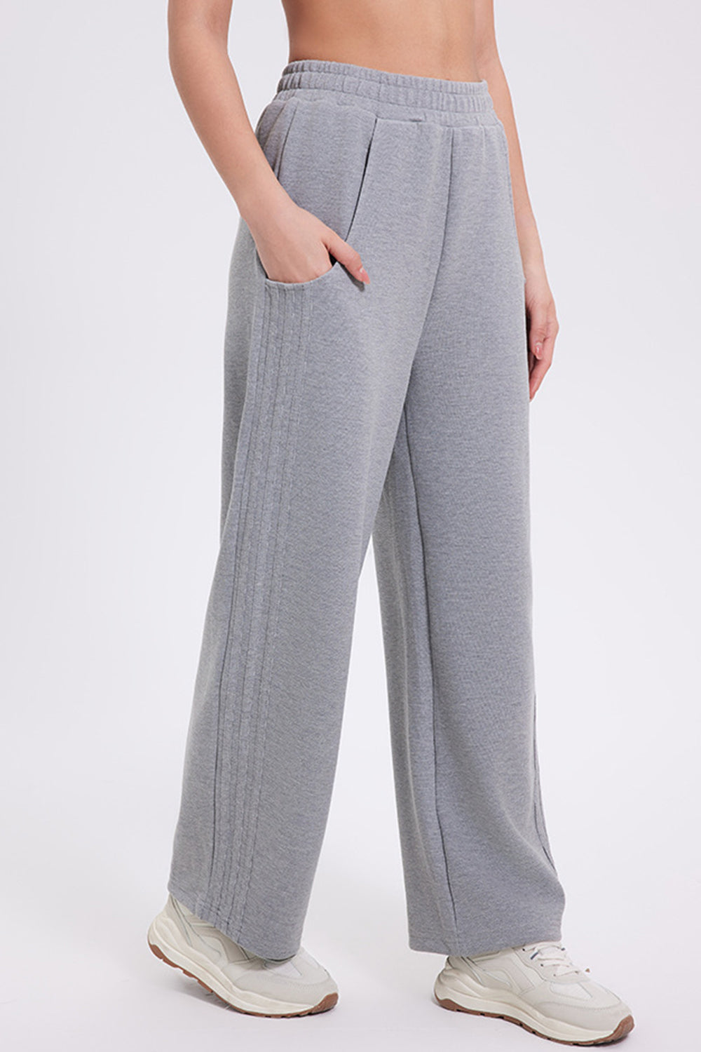 Blue Zone Planet | Basic Bae Elastic Waist Straight Leg Pants With Pockets