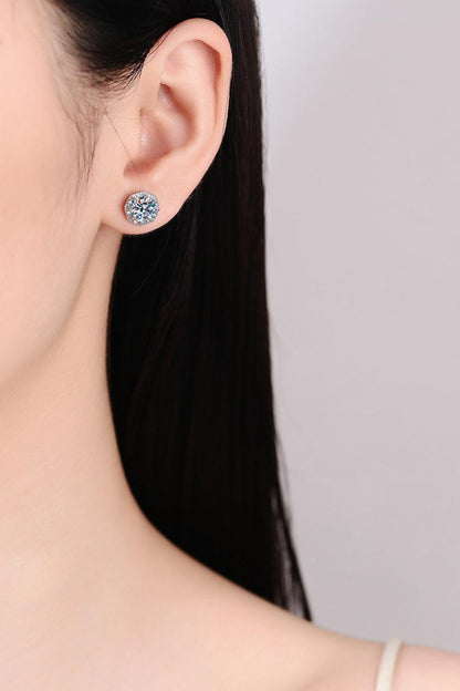 Blue Zone Planet | 2 Carat Moissanite 925 Sterling Silver Stud Earrings