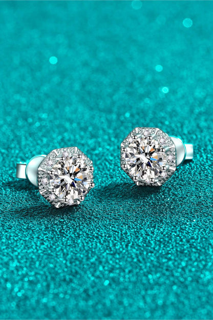 Blue Zone Planet | 2 Carat Moissanite 925 Sterling Silver Stud Earrings