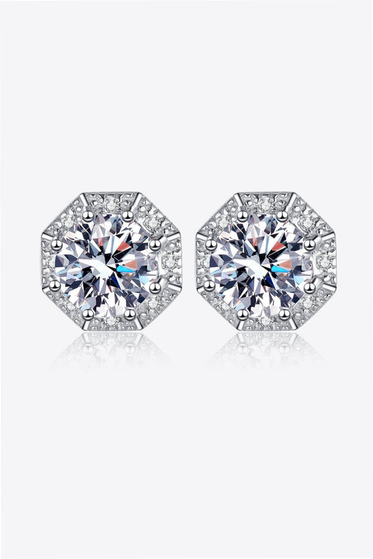 Blue Zone Planet | 2 Carat Moissanite 925 Sterling Silver Stud Earrings