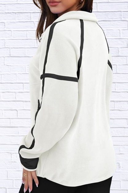 Half Zip Dropped Shoulder Sweatshirt