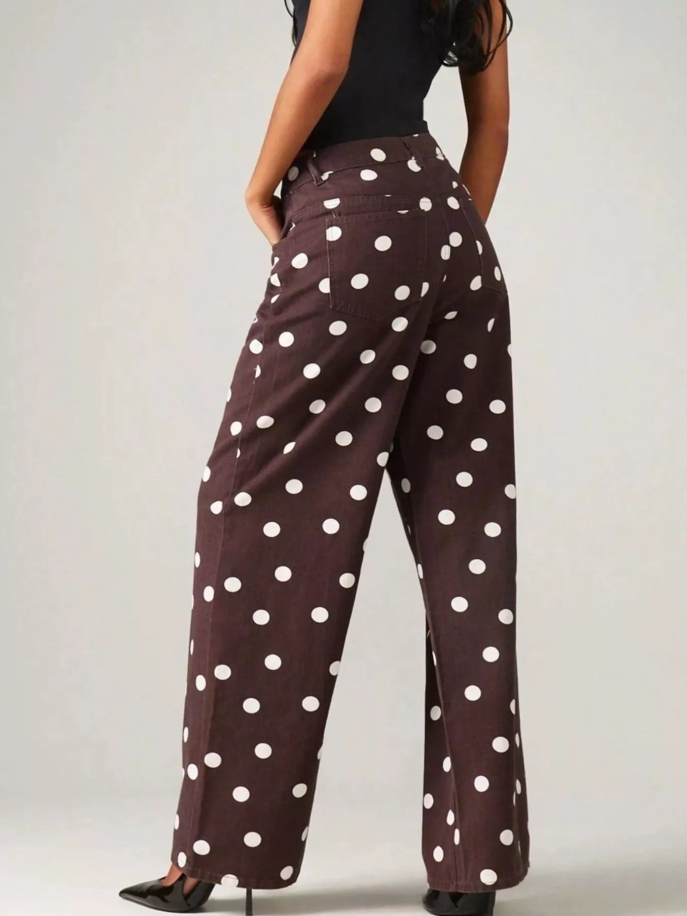 Polka Dot Wide-Leg Jeans for Women | Statement Denim