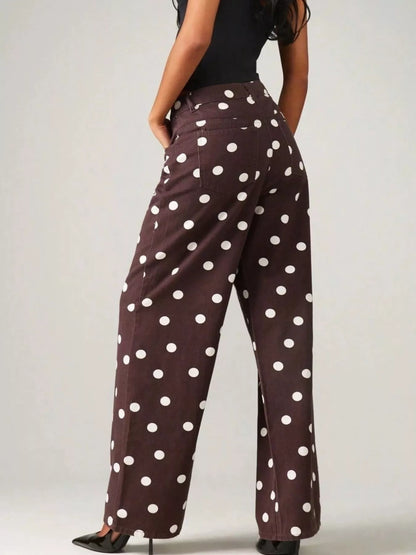 Polka Dot Wide-Leg Jeans for Women | Statement Denim
