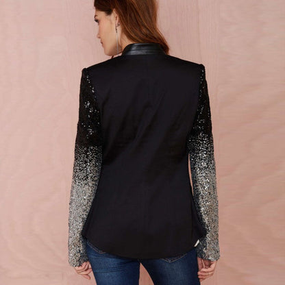 Sequined Slim Casual Women Small Blazer