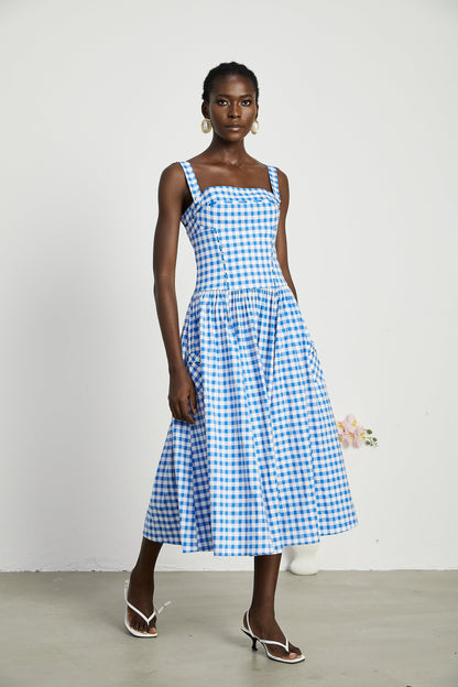 Diane gingham midi dress