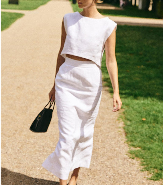 Casual Hollow Sling Cotton Linen Dress