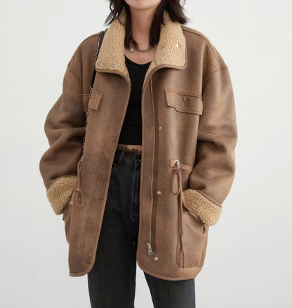 Vintage Warm Sherpa Lined Women’s Coat