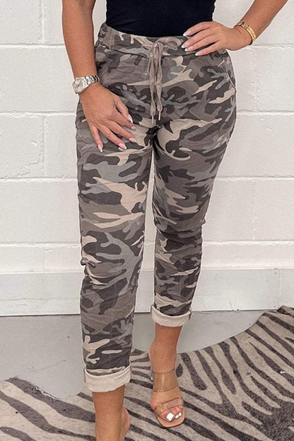 Rosiedress Drawstring Wasit Printed Comfy Joggers