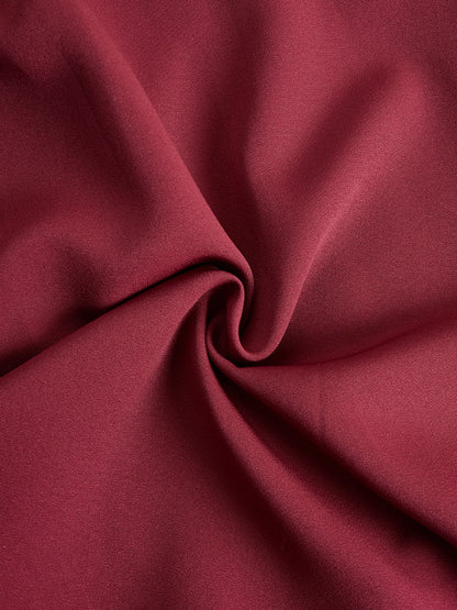 Elegant Band Collar Button-Down Midi Dress With Belt