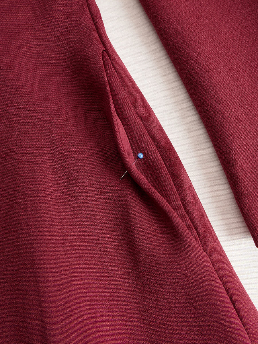 Elegant Band Collar Button-Down Midi Dress With Belt