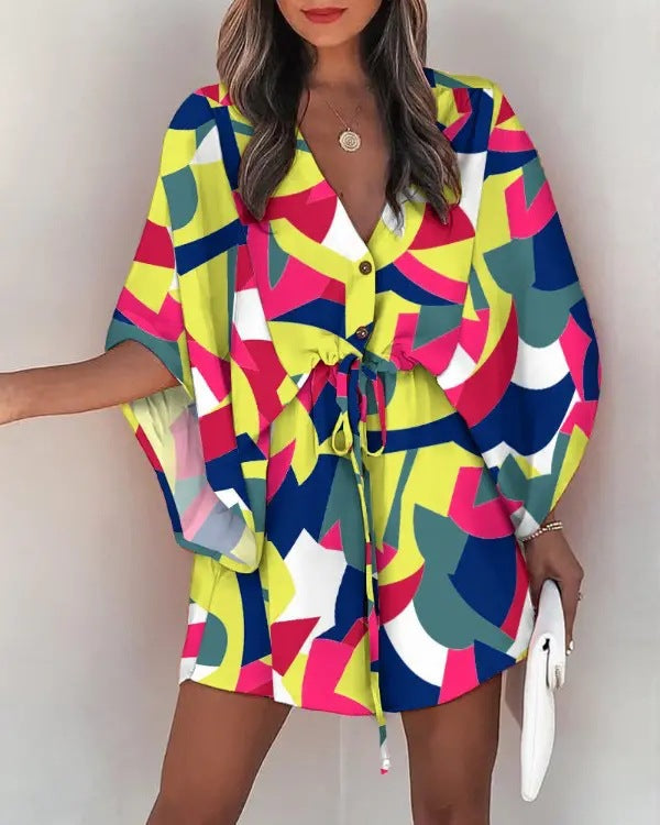 Summer Beach Colorful Print Dress