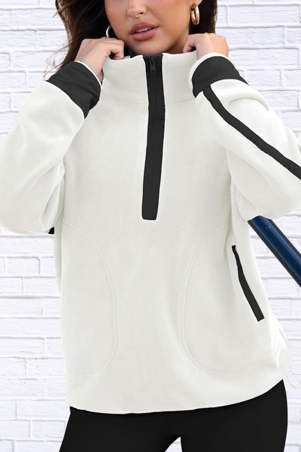 Half Zip Dropped Shoulder Sweatshirt