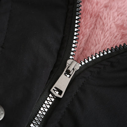 Fur Collar Fleece Cotton-Padded Parkas