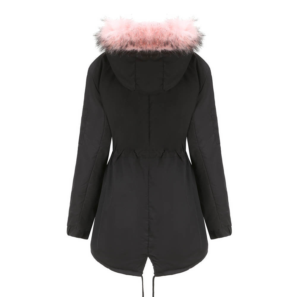 Fur Collar Fleece Cotton-Padded Parkas