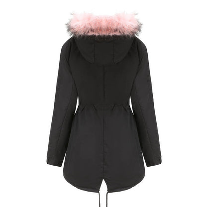 Fur Collar Fleece Cotton-Padded Parkas