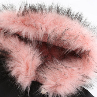 Fur Collar Fleece Cotton-Padded Parkas