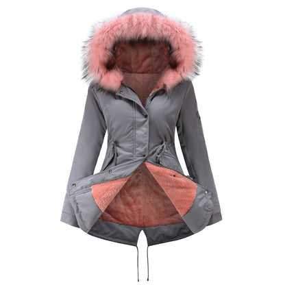 Fur Collar Fleece Cotton-Padded Parkas