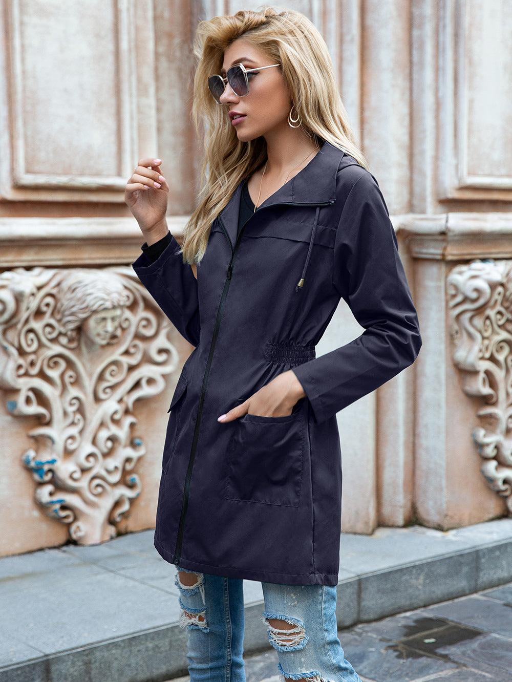 Rain Proof Zipper Hoodie Raincoat