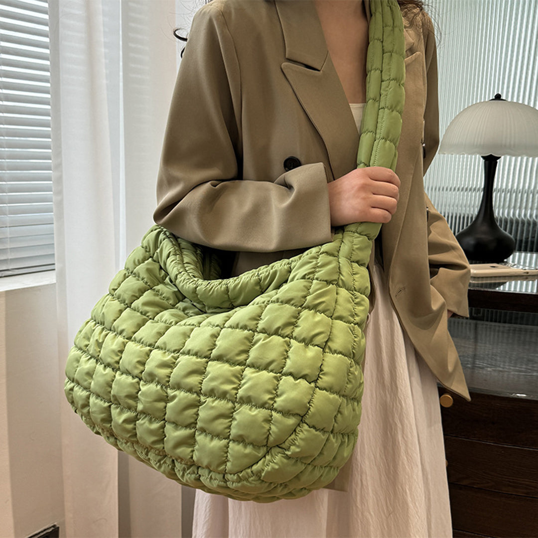 Rosiedress Lightweight Quilted Grid Puffer Tote Bag