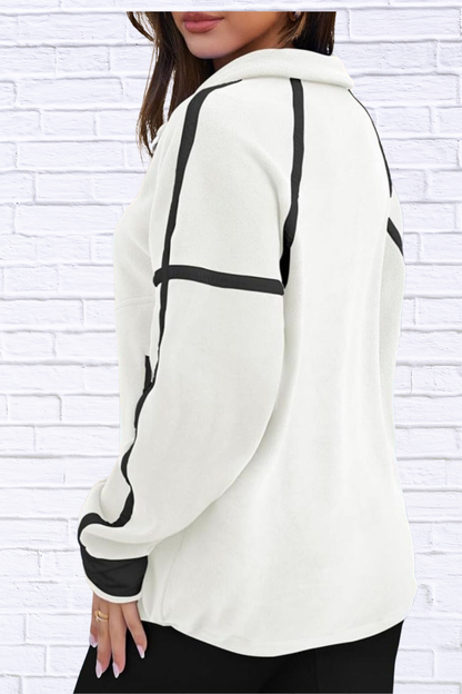 Half Zip Dropped Shoulder Sweatshirt