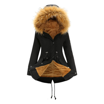 Fur Collar Fleece Cotton-Padded Parkas