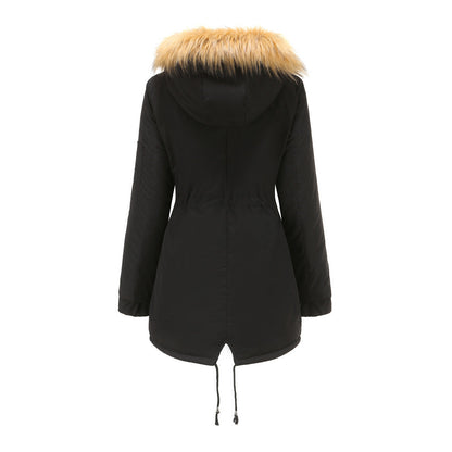 Fur Collar Fleece Cotton-Padded Parkas