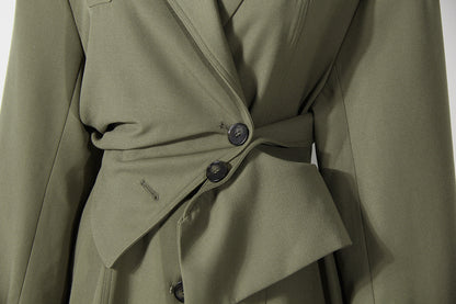 Deconstruction Detachable Wide Shoulder Coat