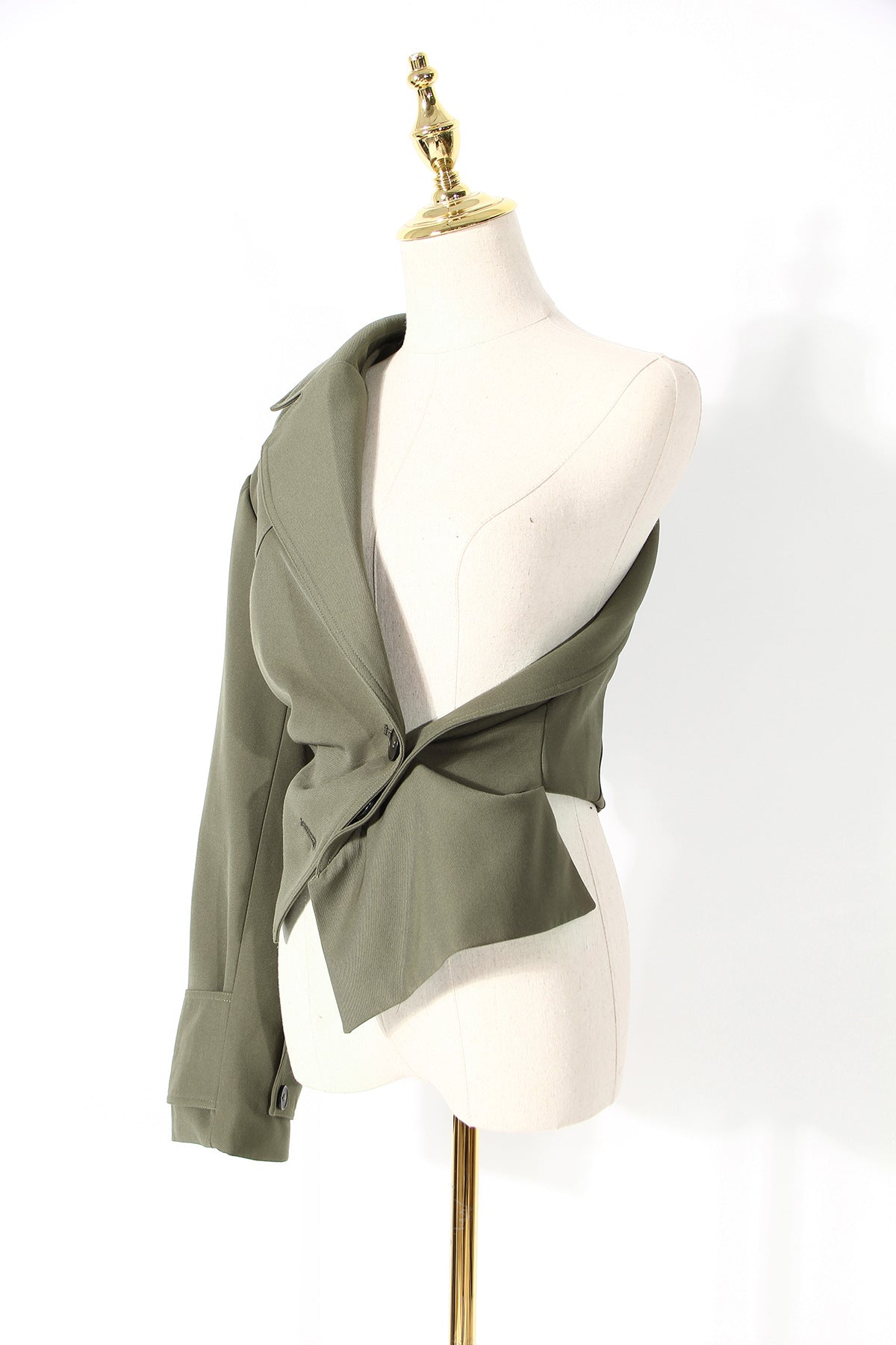 Deconstruction Detachable Wide Shoulder Coat