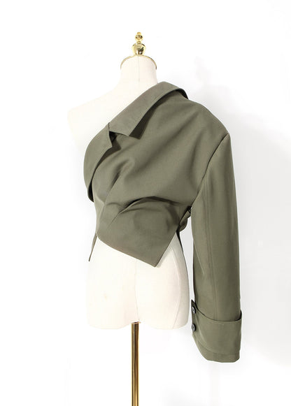 Deconstruction Detachable Wide Shoulder Coat