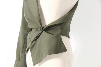 Deconstruction Detachable Wide Shoulder Coat