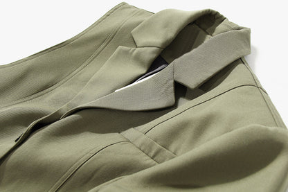 Deconstruction Detachable Wide Shoulder Coat