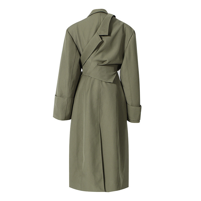 Deconstruction Detachable Wide Shoulder Coat