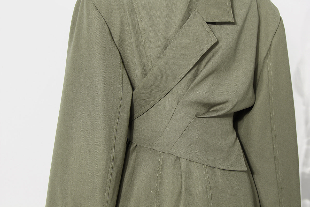 Deconstruction Detachable Wide Shoulder Coat