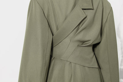 Deconstruction Detachable Wide Shoulder Coat