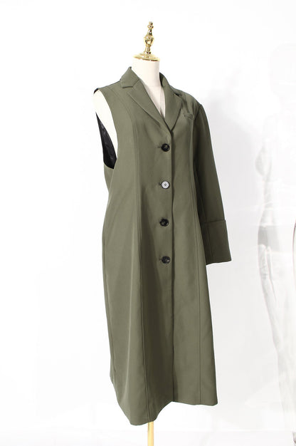 Deconstruction Detachable Wide Shoulder Coat