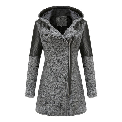 Casual Hooded Woolen Coat Jacket