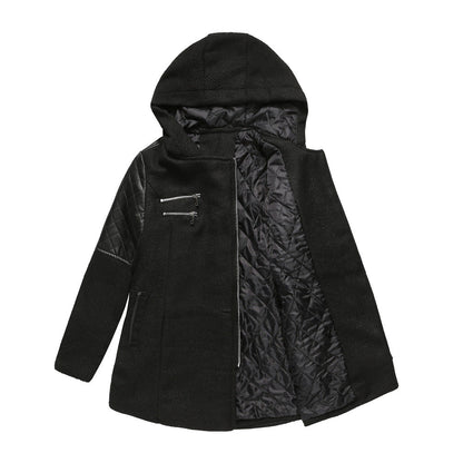 Casual Hooded Woolen Coat Jacket