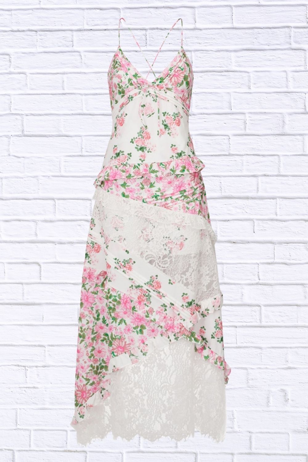 Lace Floral Ruffle Trim Maxi Dress for Women | Elegant Flowy Summer Dress | Romantic Wedding Guest & Vacation Dress
