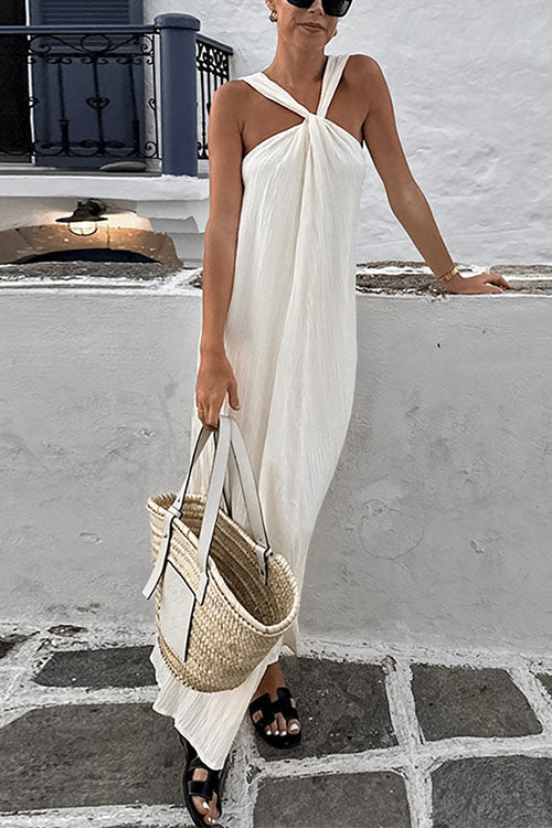 Rosiedress Chic Sleeveless Flowy Maxi Holiday Dress White