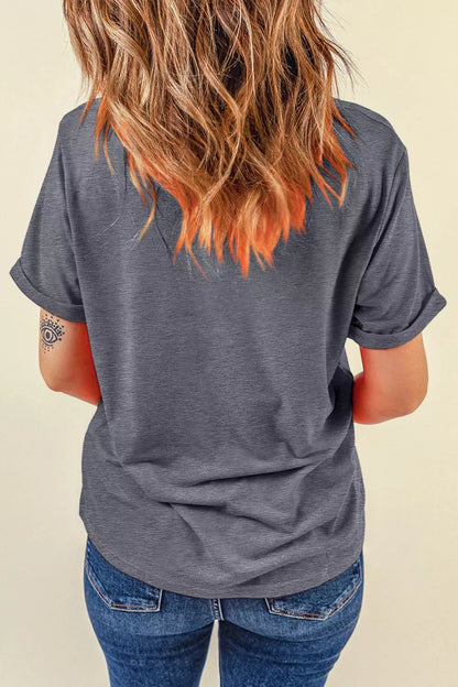 Graphic Round Neck Short Sleeve T-Shirt