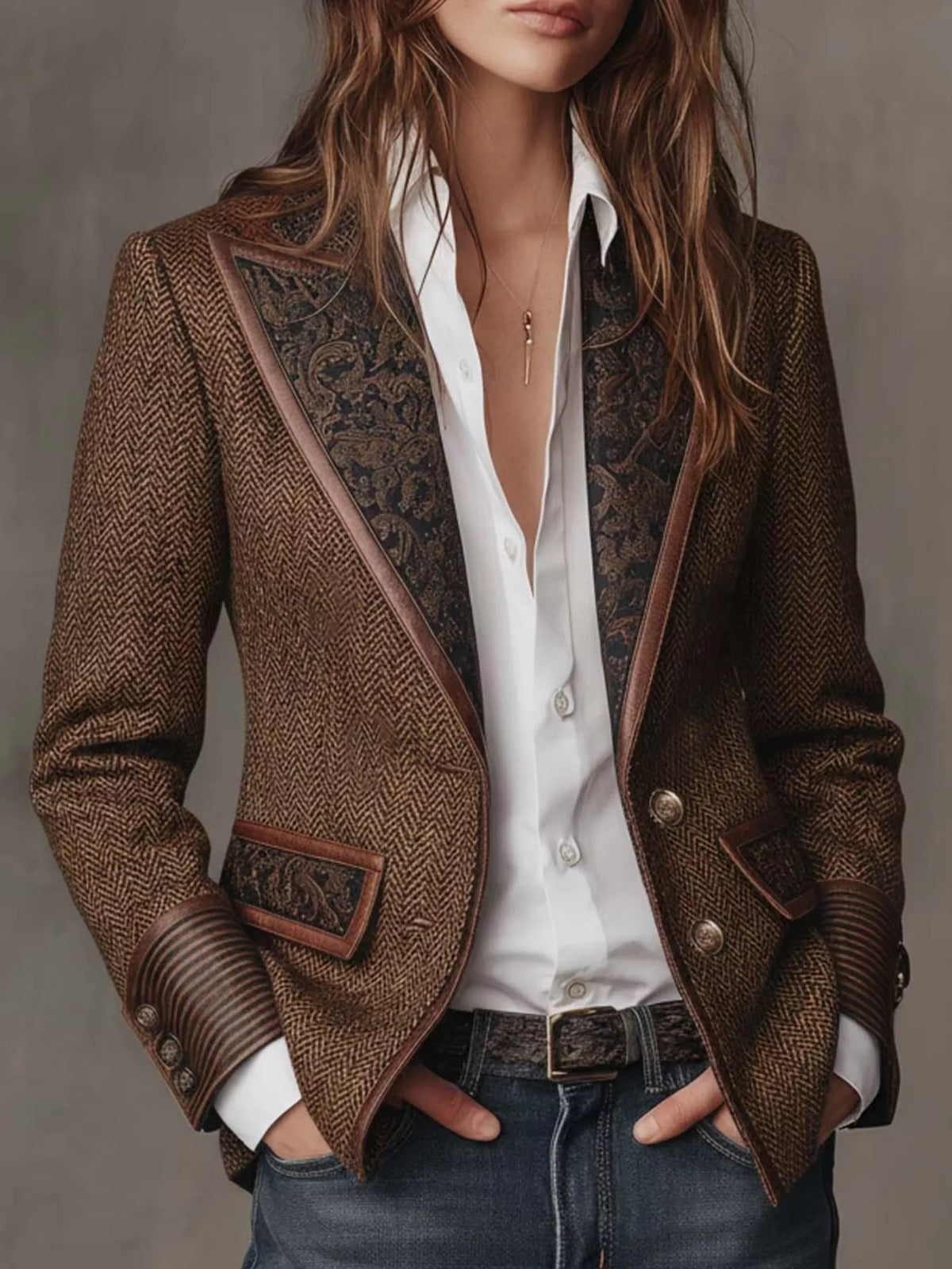 Lapel Collar Slim Fit Blazer | Plus Size